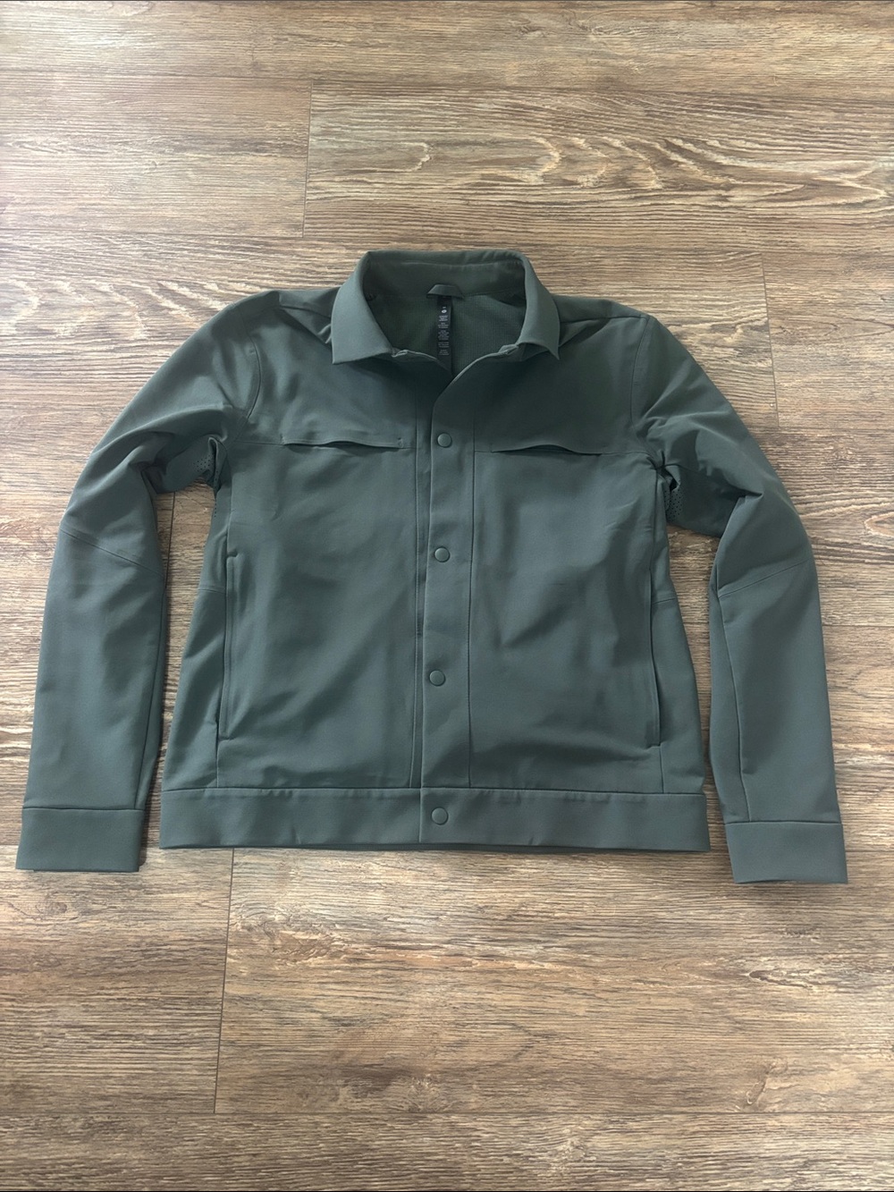 Lululemon City Excursion Jacket Snap Front Dark Olive Green Men's Size Medium